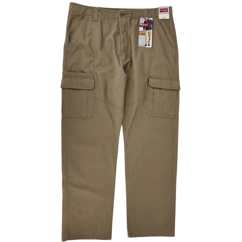 NEW Wrangler Men's Relaxed Fit Cargo Pants Tan Size 38 x 32 Utility Workwear NWT